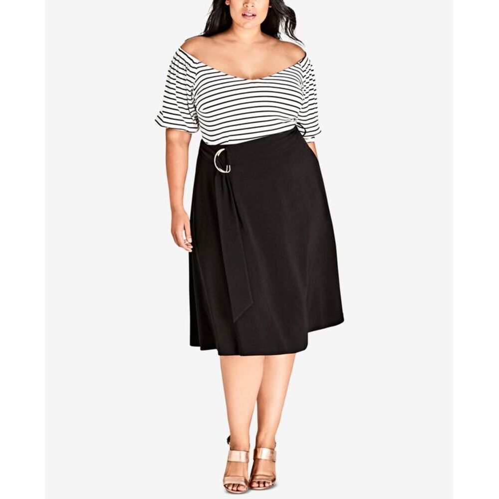 City Chic Trendy Plus Size A Line Swing Skirt